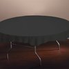 Hoffmaster 82" Black Plastic Octy-Round Tablecloths, PK12 112013